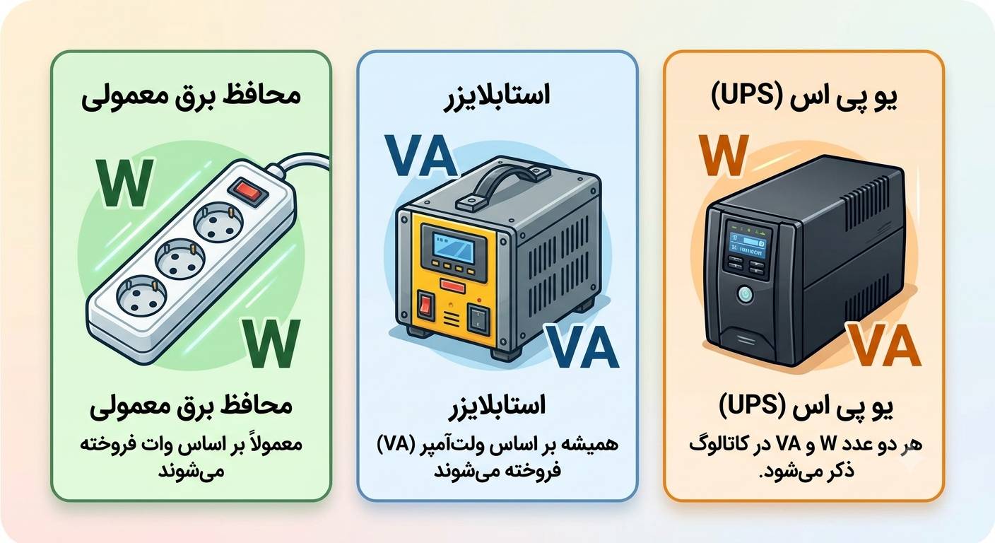 تفاوت ولت‌آمپر و وات در ترانسفورماتور